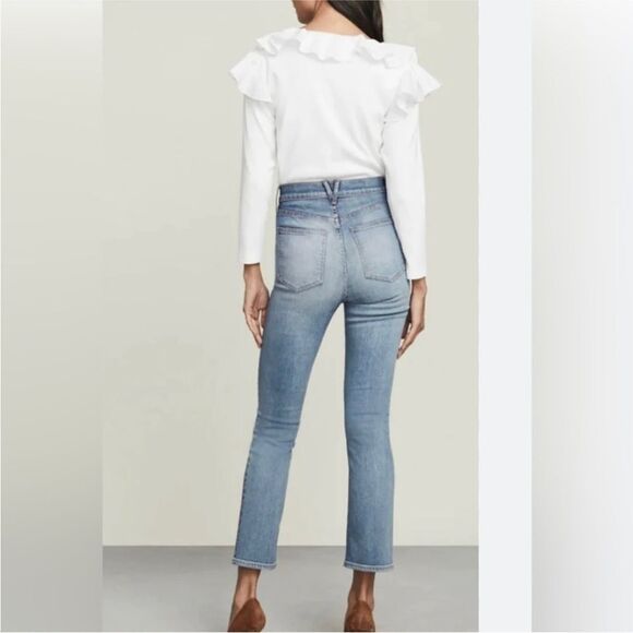 NWT Veronica Beard Carly Kick Flare High Rise Blue Jeans Womens Sz 25 Clearwater - Picture 2 of 15